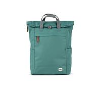 ROKA London The Finchley Backpack Bag, Large, Sage | Canvas Roll Top Rucksack, Magnetic Closure, Multi Pockets, Adjustable Straps, for Work, School & Travel