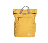 ROKA London The Finchley Backpack Bag, Medium, Flax Yellow | Canvas Roll Top Rucksack, Magnetic Closure, Multi Pockets, Adjustable Straps, for Work, School & Travel