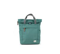 ROKA London The Finchley Backpack Bag, Small, Sage Green | Canvas Roll Top Rucksack, Magnetic Closure, Multi Pockets, Adjustable Straps, for Work, School & Travel