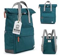 ROKA Canfield B Collection Sustainable Nylon Zip Top Travel Tote Backpack, Teal