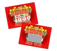 RokAPary Lucky 7 Scratch Off Game Cards, Slot Machine 25 Count Bulk Game Cards for Business Party Prizes, DIY Promo, Employee Rewards, Fundraisers, and Casino Events. Made in USA, Red