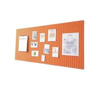 Rokeblau 120x80cm Large Bulletin Board, Decorative Felt Pin Board, 0.9cm Thick Foldable Photo Display Board with Self-Adhesive Tape, Vision Board for School Home Kitchen Office Walls - Orange