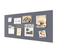 Rokeblau 240 x 120 cm Large Bulletin Board, Decorative Felt Pin Board, 0.9cm Thick Foldable Photo Display Board with Self-Adhesive Tape, Vision Board for School Home Kitchen Office Walls - Dark Grey