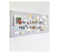 Rokeblau 240 x 120 cm Large Bulletin Board, Decorative Felt Pin Board, 0.9cm Thick Foldable Photo Display Board with Self-Adhesive Tape, Vision Board for School Home Kitchen Office Walls - Silver Grey