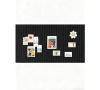 Rokeblau 60x40cm Large Bulletin Board, Decorative Felt Pin Board, 0.9cm Thick Foldable Photo Display Board with Self-Adhesive Tape, Vision Board for School Home Kitchen Office Walls - Black