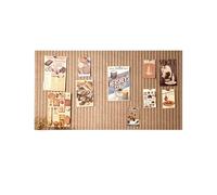 Rokeblau 60x40cm Large Bulletin Board, Decorative Felt Pin Board, 0.9cm Thick Foldable Photo Display Board with Self-Adhesive Tape, Vision Board for School Home Kitchen Office Walls - Dark Camel