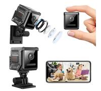 rokeblau W07 1080P Camera for Home Security, Window Camera With140° Wide Angle & Infrared Night Vision, 2.4GHz & 5GHz WiFi Window Security Camera, Support 8-128G SD Card & Cloud Storage (Black)