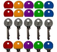 ROKEL Key Covers Caps - 10 Pcs Semi Circle Coloured Silicone Key Caps, Large Key Covers for Yale & House Door Keys, Flexible Key Identifiers, Key Toppers & Colour Key Organiser (Semi Circle X 10)