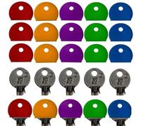ROKEL Key Covers Caps - 15 Pcs Semi Circle Coloured Silicone Key Caps, Large Key Covers for Yale & House Door Keys, Flexible Key Identifiers, Key Toppers & Colour Key Organiser (Semi Circle X 15)