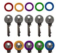 ROKEL Key Covers Caps - 5 Pcs Round Coloured Silicone Key Caps, Large Key Covers for Yale & House Door Keys, Flexible Key Identifiers, Key Toppers & Colour Coded Key Organiser (Round X 5)
