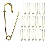ROKEL Large Safety Pins - 20 Pcs, 100mm Golden Extra Large Heavy Duty Stainless Steel Blanket & Kilt Pins for Clothes, Quilting Crafts Jewellery Brooch Making (100mm-Golden, 20 Pcs)