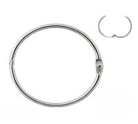 ROKEL Loose Leaf Binder Rings - (Pack of 1) 50mm Large Metal Book Rings, Hinged Keyrings for Index Cards, Flash Cards, Books, Office, School & Home Curtain Rings (1, 50mm)