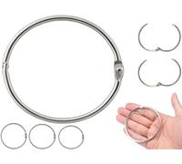 ROKEL Loose Leaf Binder Rings - (Pack of 15) 80mm Large Metal Book Rings, Hinged Keyrings for Index Cards, Flash Cards, Books, Office, School & Home Curtain Rings (15, 80mm)