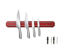 ROKEL Magnetic Knife Holder for Wall - 33cm Red Strong Plastic Magnetic Knife Strip & Rack - Knives Magnet Bar with Screws - Ideal for Knives Kitchen Utensils Holder & Tools Organizer (Red-33cm)