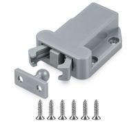 ROKEL Push to Open Cabinet Latch - 2 Pcs, Grey Non-Magnetic Touch Release Catch for Cupboard Doors and Drawers, ABS Push Latch for Kitchen Cabinets, Wardrobes and Furniture