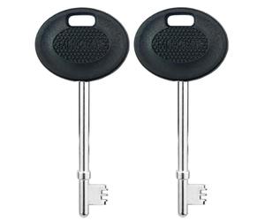 ROKEL Radar Disabled Toilet Key UK - 2 Black Metal Key for Public Accessible Toilets. Durable, Waterproof, Easy Turn Access, Universal Fit for Elderly & Mobility Impaired Users (Black, 2 Pack)