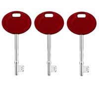 ROKEL Radar Disabled Toilet Key UK - 3 Red Metal Key for Public Accessible Toilets. Durable, Waterproof, Easy Turn Access, Universal Fit for Elderly & Mobility Impaired Users (Red, 3 Pack)