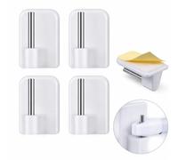 ROKEL Self Adhesive Net Curtain Hooks 4 Pcs, Plastic Sticky Window Hooks for Net Curtain Rods, No Drill Curtain Rod Holders for UPVC Windows & Doors, Strong White Hooks for Home & Office (4 Pack)