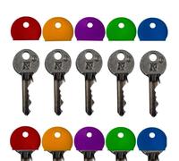 ROKEL Semi Circle Key Covers Caps - 5 Pcs Coloured Silicone Key Caps, Large Key Covers for Yale & House Door Keys, Flexible Key Identifiers, Key Toppers & Colour Key Organiser (Semi Circle X 5)