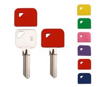 ROKEL Square Key Caps Covers 5 Pcs - Red Flexible Silicone Key Covers for Standard House Keys, Colour Coded Key Identifiers, Soft Key Protectors for Home, Office, Garage & Rental Keys