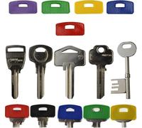 Rokel Square Key Cover Caps Set of 5 -Large Key Covers (25 to 30 mm) Coloured Large Key Caps -Yale Key Covers, Key Identifiers, Markers,Toppers,Tags, Organise Your Keys (Rectangular X 5 Covers Only)