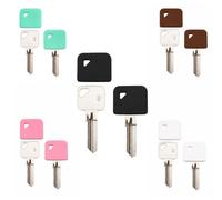 ROKEL Square Key Covers Caps - 5 Pack Large Silicone Key Covers for Yale & House Door Keys, Colour Coded Flexible Key Identifiers, Soft Protective Key Caps for Easy Key Organisation (25-30mm)