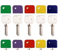 ROKEL Square Key Covers Caps - 5 Pcs Coloured Silicone Key Caps (25-30mm), Large Key Covers for Yale & House Door Keys, Flexible Key Identifiers, Key Toppers & Colour Coded Key Organiser (Square X 5)