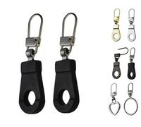ROKEL Zipper Pull Replacement - 2 Pack Black Plastic Detachable Zip Puller Tab Repair & Pull Cord Extender for Jackets, Pants, Backpacks, Luggage, Suitcase & Bags (Black Plastic, 2 Pack)