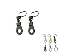 ROKEL Zipper Pull Replacement - 2 Pack Metal Antique Brass Detachable Zip Puller Tab Repair & Pull Cord Extender for Jackets, Pants, Backpacks, Luggage, Suitcase & Bags (Metal Antique Brass, 2 Pack)