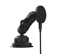ROKFORM Wireless Car Charger, Magnetic Windshield Phone Mount, Twin Ball Adjustment 360° Rotation, Compatible with Mag Safe Cases, Strong Suction Cup, USB-C to USB-C Cable Included (Black)