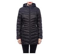Rokka&Rolla Women's Lightweight Water-Resistant Puffer Jacket Hooded Winter Long Coat, Very Black, M