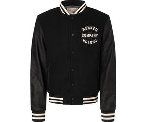 Rokker College Motorcycle Leather/Textile Jacket, black-white, size 3XL for Men