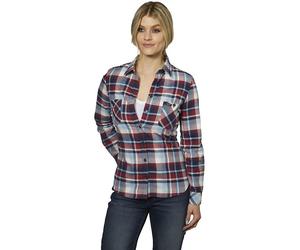 Rokker Orlando Ladies Flannel Shirt, white-red-blue, size XS for Women