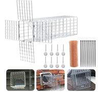 Rokkuon One Way Squirrel Door Excluder 11 × 3 × 3inch, Humane Squirrel Trap, Rodents Excluder, for attic roof, Includes Full Installation Kit with Screws, Pressure Plate, Cable tie & Copper mesh