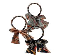 ROKOBN Satin Fabric Hair Bands, Retro Satin Cross Knotted Fabric Headband, Satinfabric Headbands with Tie, Women Adjustable Bow Bowknot Hairbands (3PCS B)