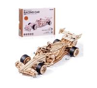 ROKR 3D Puzzle Racing Car Wooden Model Kits for Adults Mechanical Toy LK505 | Mechanical Gear Models DIY Gifts for Men Women, Racing Car