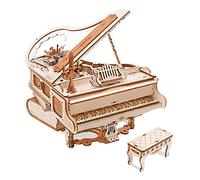 ROKR 3D Wooden Model Kits, 3D Wooden Puzzle Music Box Piano Model, 3D Puzzle for Adults to Build, Birthday Gifts for Adults and Kids, Magic piano