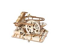 ROKR 3D Wooden Puzzle Hand Cranked Marble Run Wooden Model Kits, LG501 | Assembly Mechanical Model Kits With Balls for Teens and Adults, Waterwheel coaster