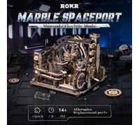 ROKR Marble Spaceport Marble Run 3D Wooden Puzzle Model Kit LGC01