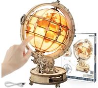 ROKR 3D Wooden Puzzles Luminous Globe 3D Wooden Model Kits Age 14+ to Build for Adults Brain Teaser Puzzles Bithday Gifts
