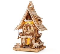 ROKR Cuckoo Clock 3D Wooden Puzzle Model Kit LC901 | Hands-on adult assembly interlocking wooden pieces decorative timepiece display