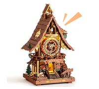 ROKR Cuckoo Clock 3D Wooden Puzzle Model kits For Adult to Build Home German Black Forest Style Decoration Gift Coloured LC901C