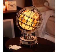 Robotime ROKR Luminous Globe ST003D Electric 3D Wooden Puzzle Rotating LED World