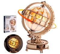 Robotime ROKR Luminous Globe ST003D Electric 3D Wooden Puzzle Rotating LED World