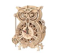 ROKR Owl Clock 3D Wooden Model Kits for Adults 3D Wooden Puzzle LK503