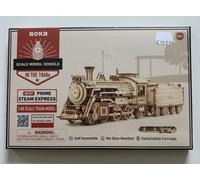 Prime Steam Express: ROKR 3D Wood Puzzle 1:80 Scale Model Train MC501