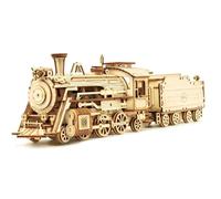 ROKR Prime Steam Express 3D Wooden Puzzle Train Model for Adults MC501 | Steam Freight Train Scale Model Separable Carriages Retro Detail Home Office Display Gift for Train Lovers