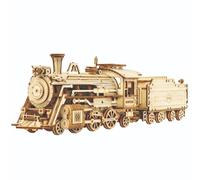 Prime Steam Express: ROKR 3D Wood Puzzle 1:80 Scale Model Train MC501