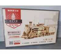 Prime Steam Express: ROKR 3D Wood Puzzle 1:80 Scale Model Train MC501