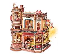 ROKR Wooden Model Kits Dream Coffee Factory,Music Box 3D Puzzle for adults,Gift for adults and teens,Desk Decor.